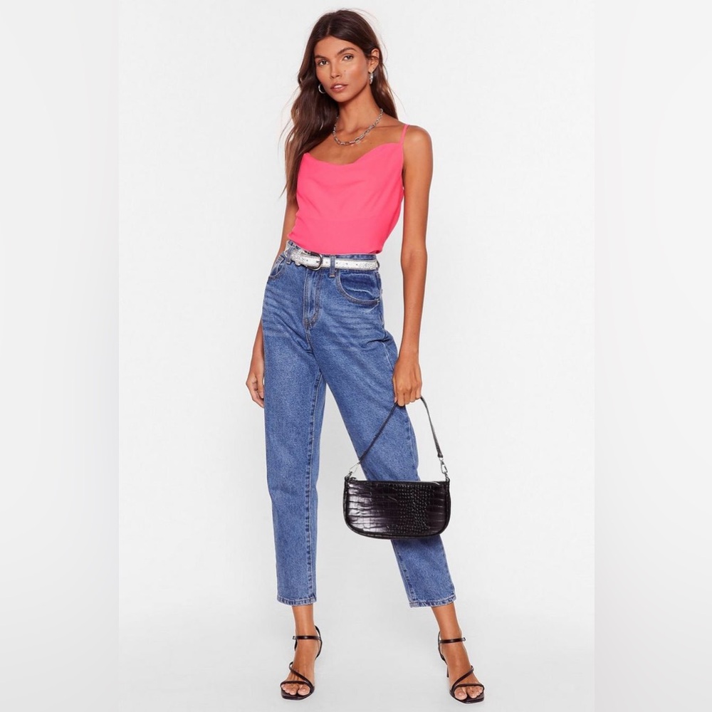 Nasty Gal Pink Cowl Neck Cropped Camisole NWT